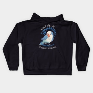 Blue Quaker Parrot Aaaa Kids Hoodie